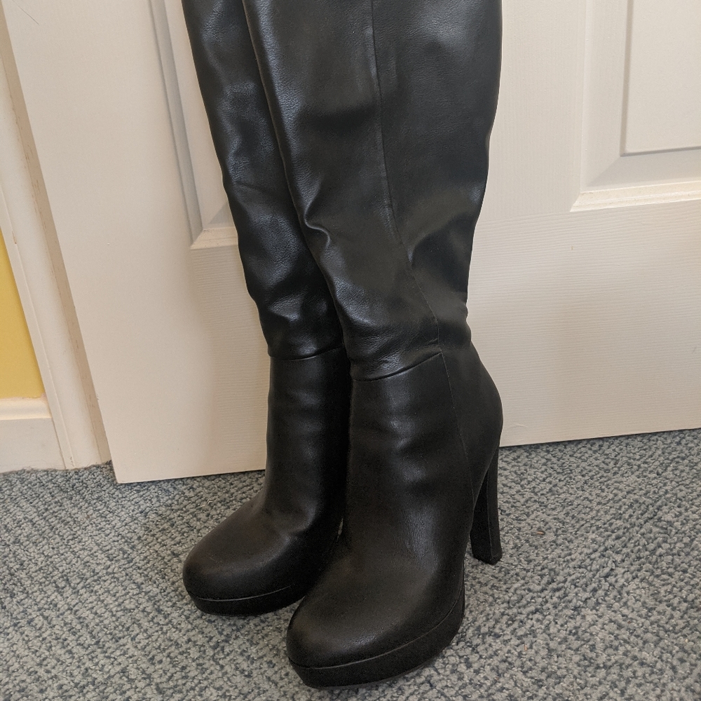 Black knee high boots